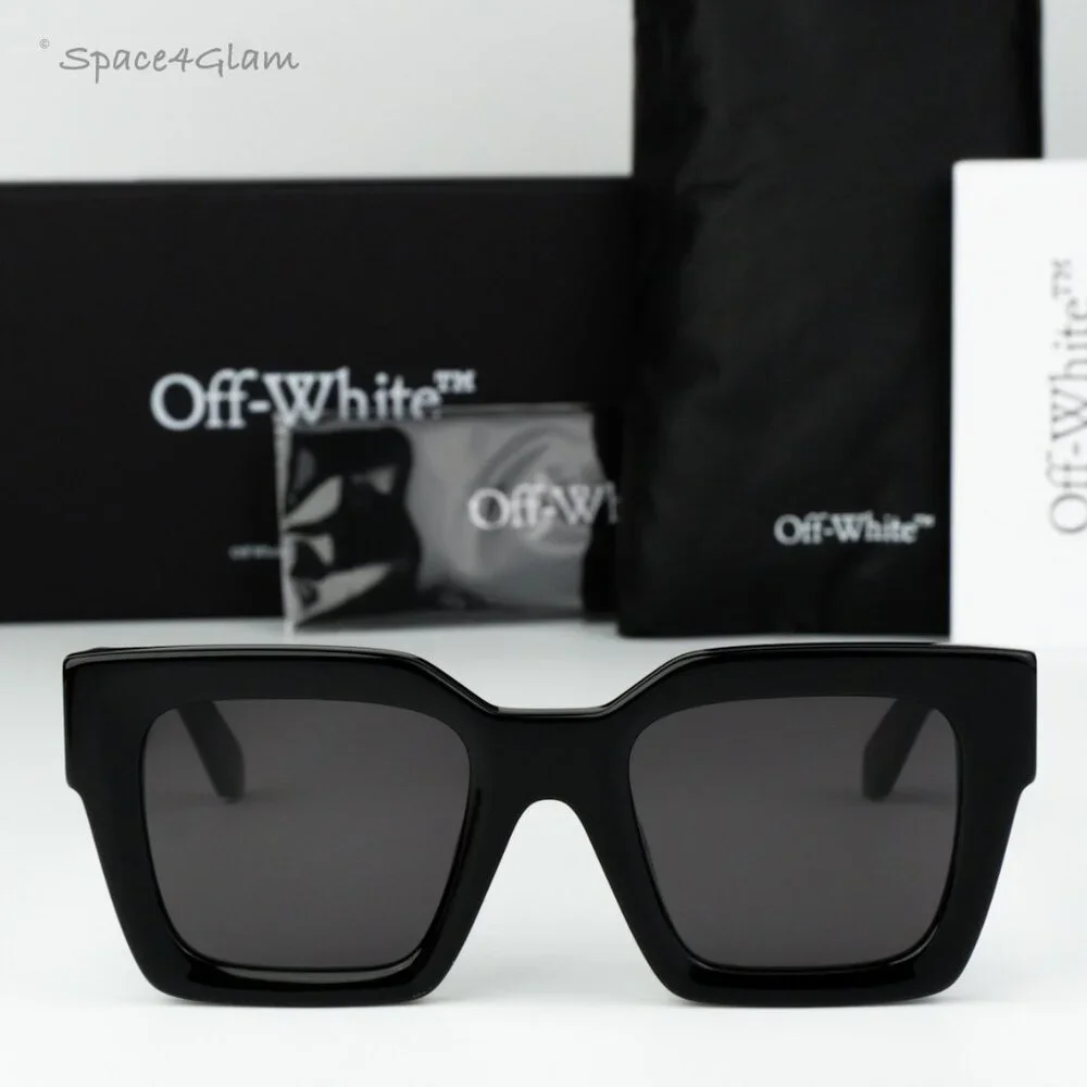 Off-White Men Sunglasses Black Grey Square OERI13I JACKSON 1007 NEW AUTHENTIC